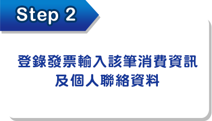 登錄發票輸入該筆消費資訊及個人聯絡資料